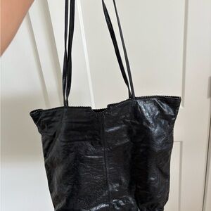 Latico Elegant Black Leather Tote Bag